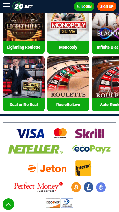 22bet Payments Methods